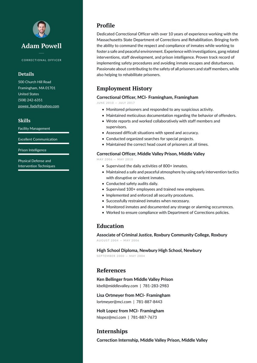 Sample Resume for Correctional Officer with No Experience Correctional Officer Resume Examples & Writing Tips 2021 (free Guide)