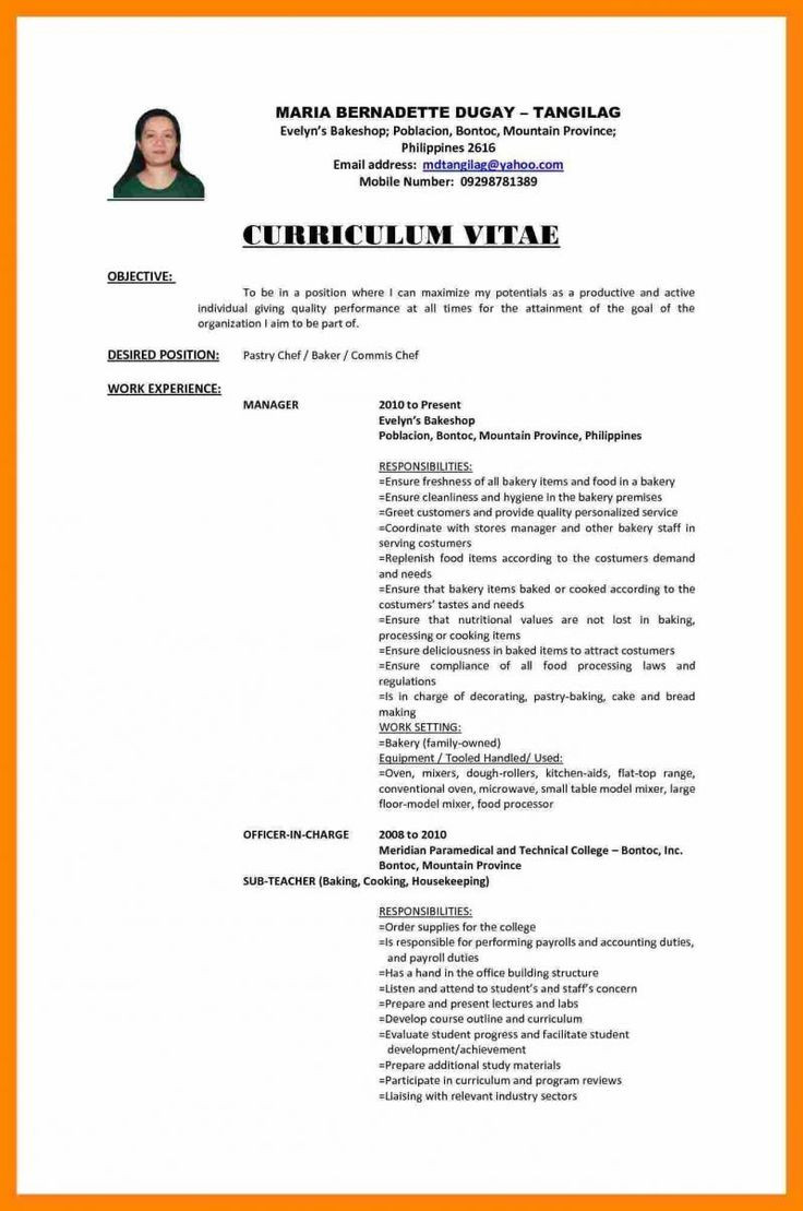 Sample Resume for Cpa Fresh Graduate Philippines Resume Sample Fresh Graduate Teacher Teacher Resume, Resume …