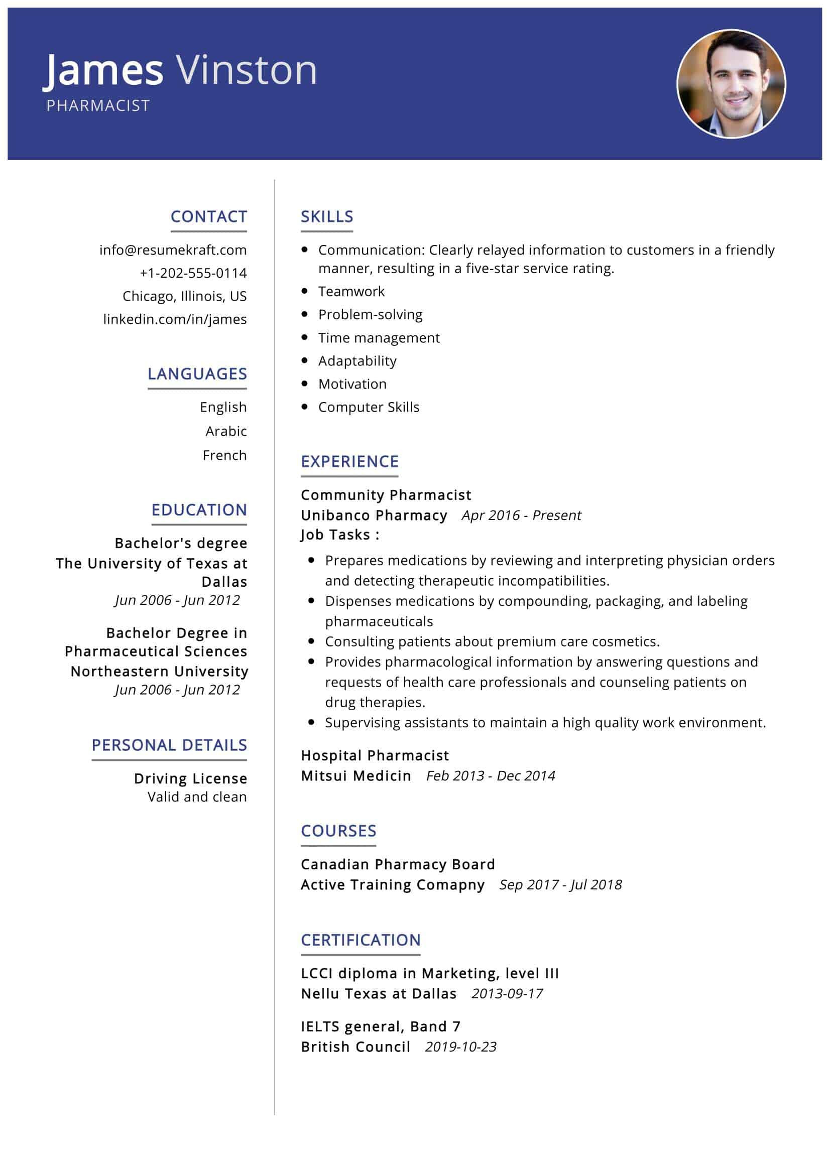 Sample Resume for Fresh Graduate Pharmacist Pharmacist Resume Sample Writing Tips – Resumekraft