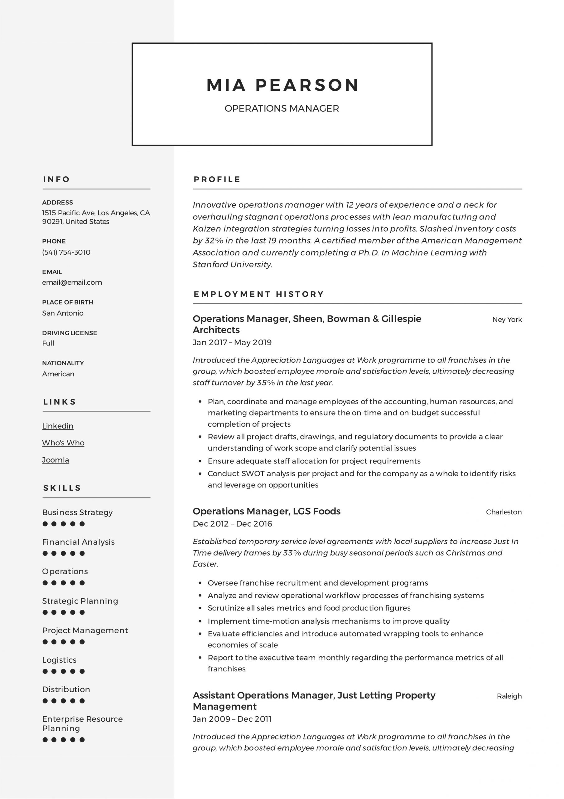 Sample Resume for It Manager Position It Operations Manager Resume Sample Pdf September 2021