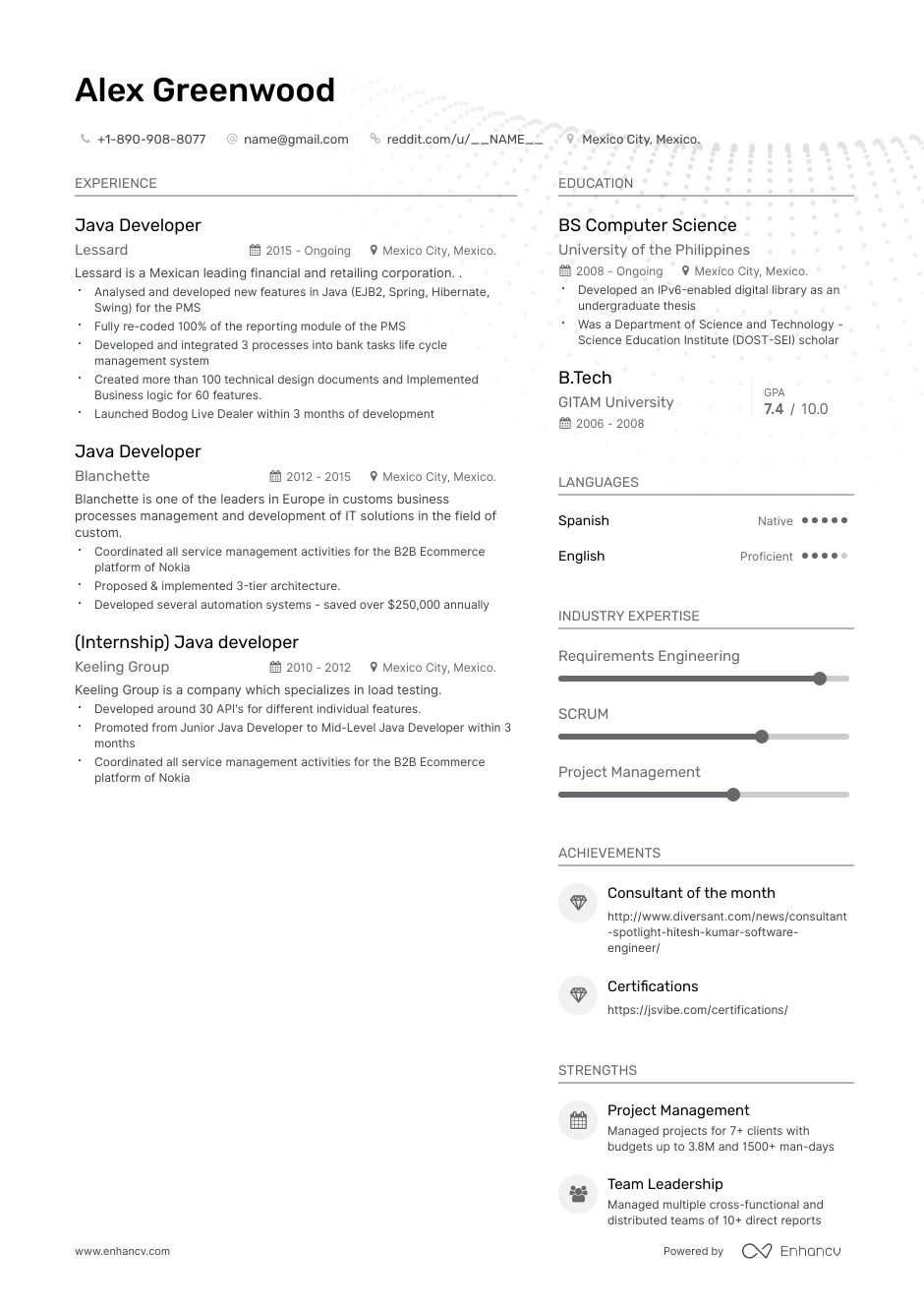 Sample Resume for Java Developer 7 Year Experience Junior Java Developer Resume Examples   Expert Advice Enhancv.com