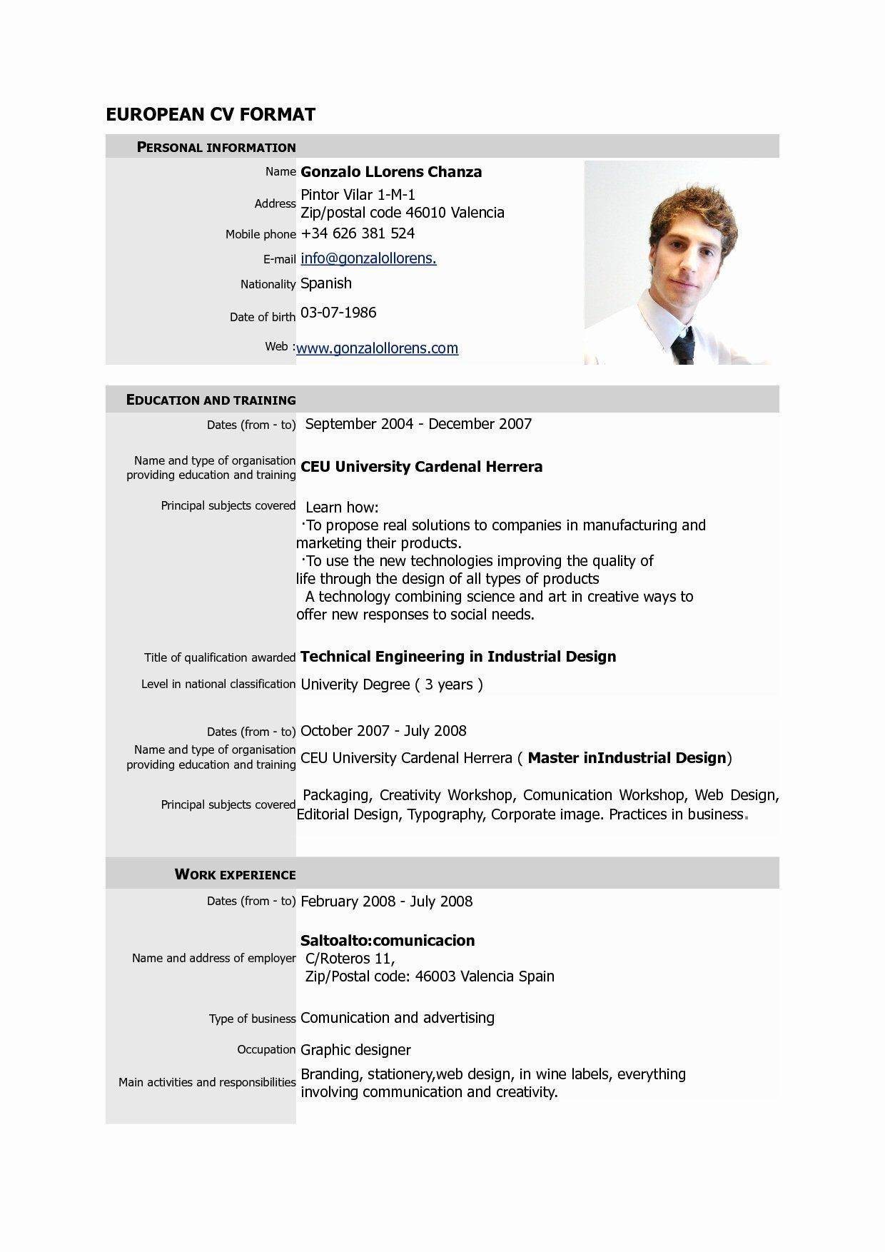 Sample Resume for Job Application In Canada Free Resume Templates Pdf Best Of Canadian Cv format Pdf â Planner …