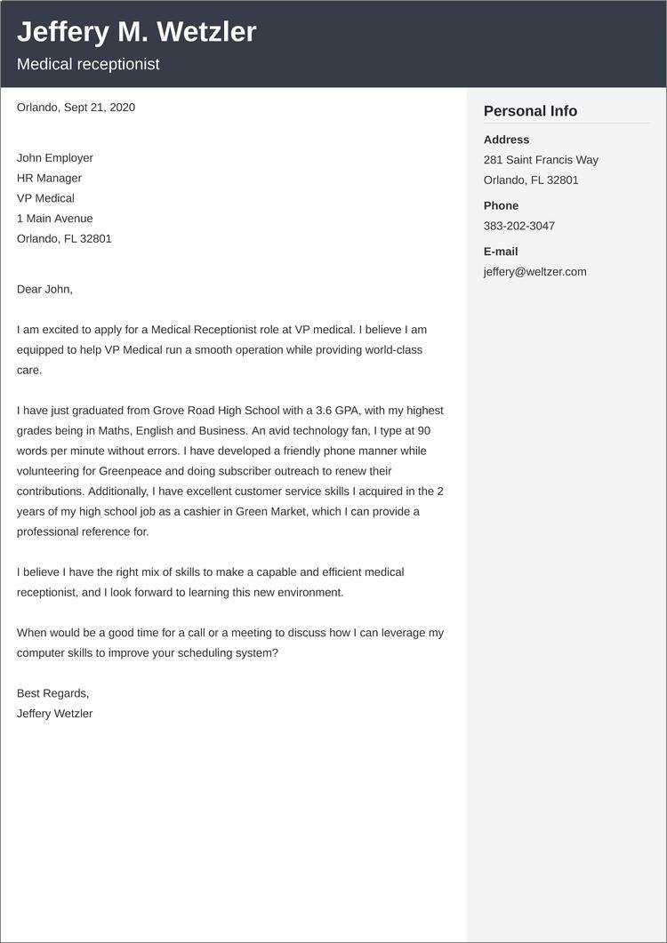 Sample Resume Objectives for Medical Receptionist Medical Receptionist Cover Letter: Samples & Templates to Fill