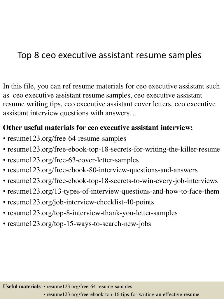Sample Resume Of Executive assistant to Ceo top 8 Ceo Executive assistant Resume Samples