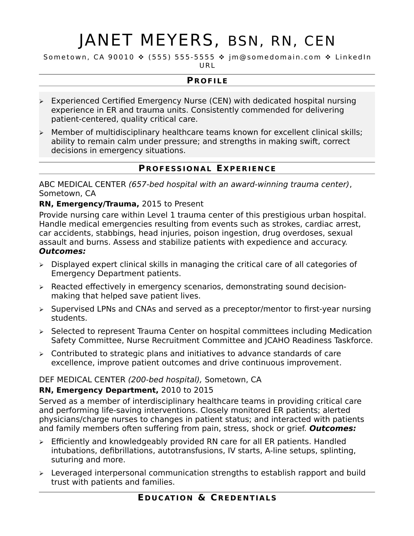 Sample Resume Of Staff Nurse with Job Description Hospital Nurse Resume Sample Monster.com