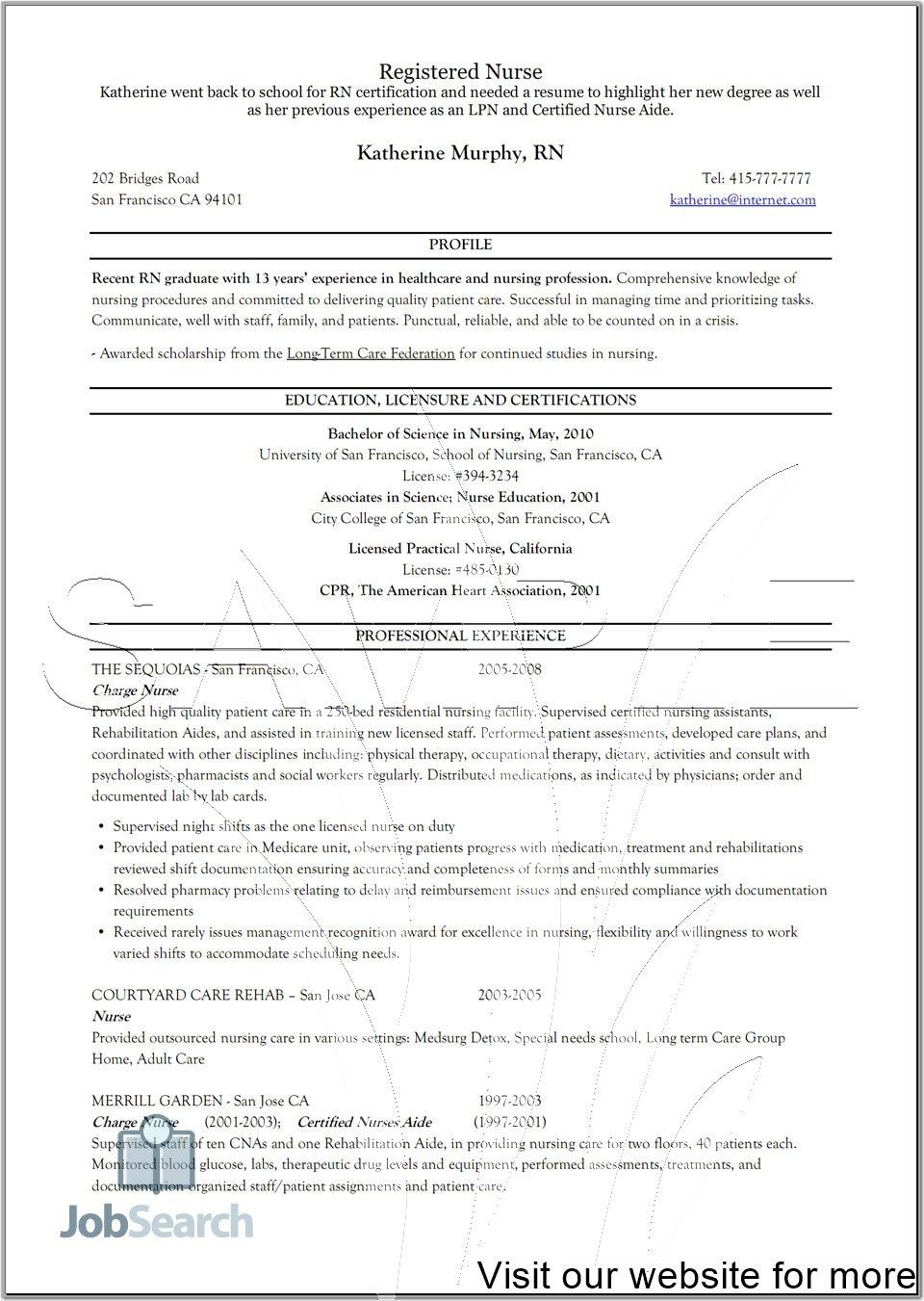 Sample Resume Registered Nurse Long Term Care Your Description Nursing Resume Template, Nursing Resume …
