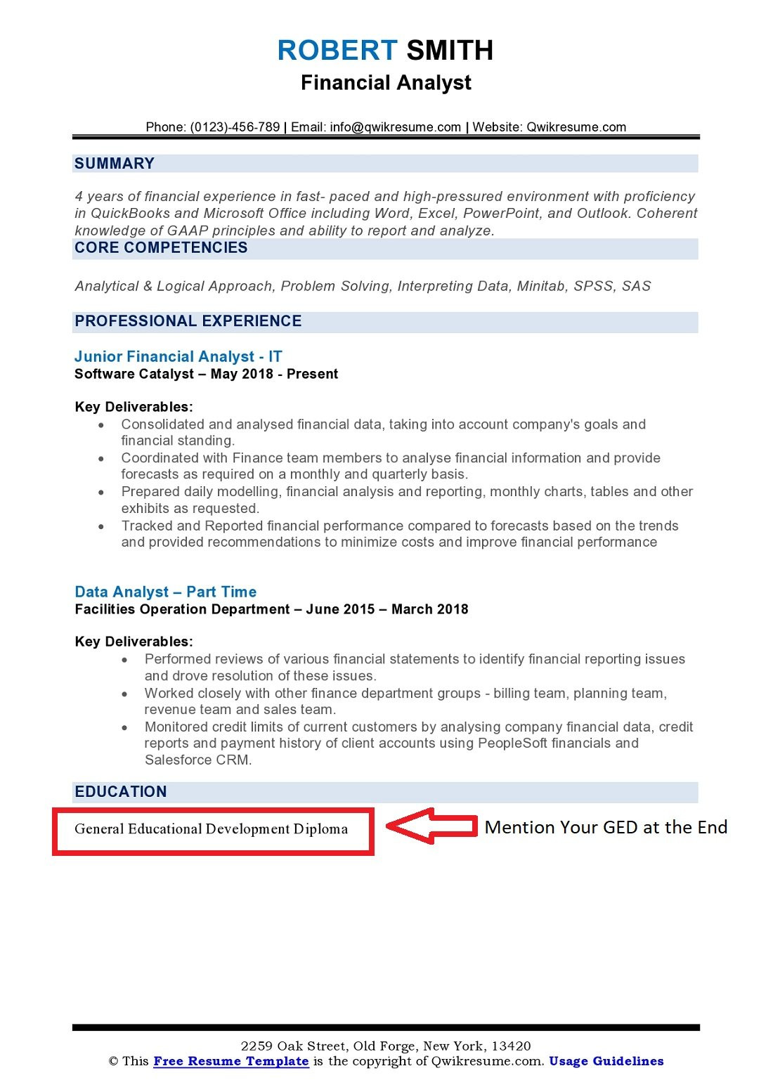 Sample Resume with Ged as Education How to Put Ged On Resume – Master Your Resume