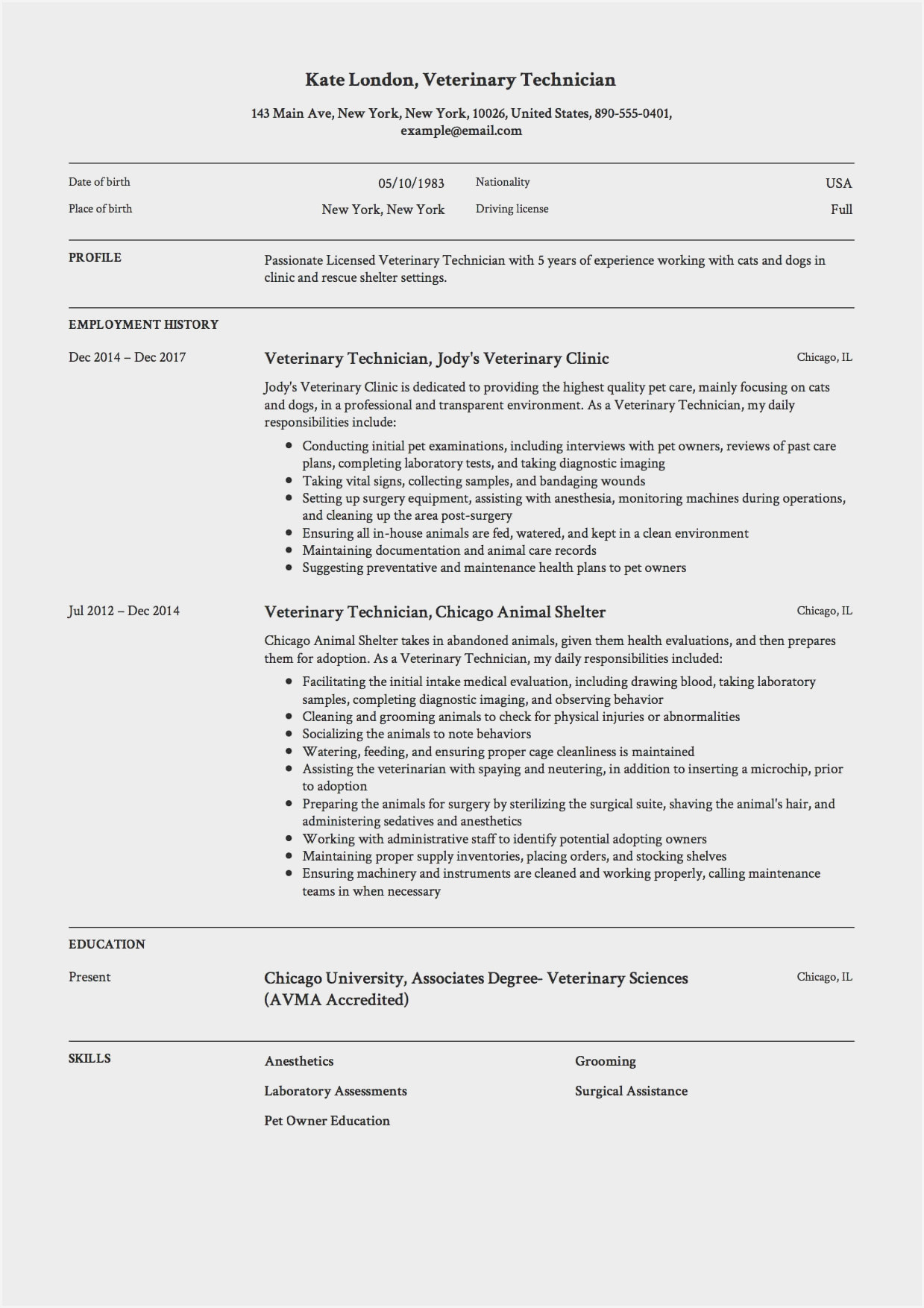 Veterinary assistant Resume Sample with No Experience Veterinary assistant Resume Examples No Experience – Resume …