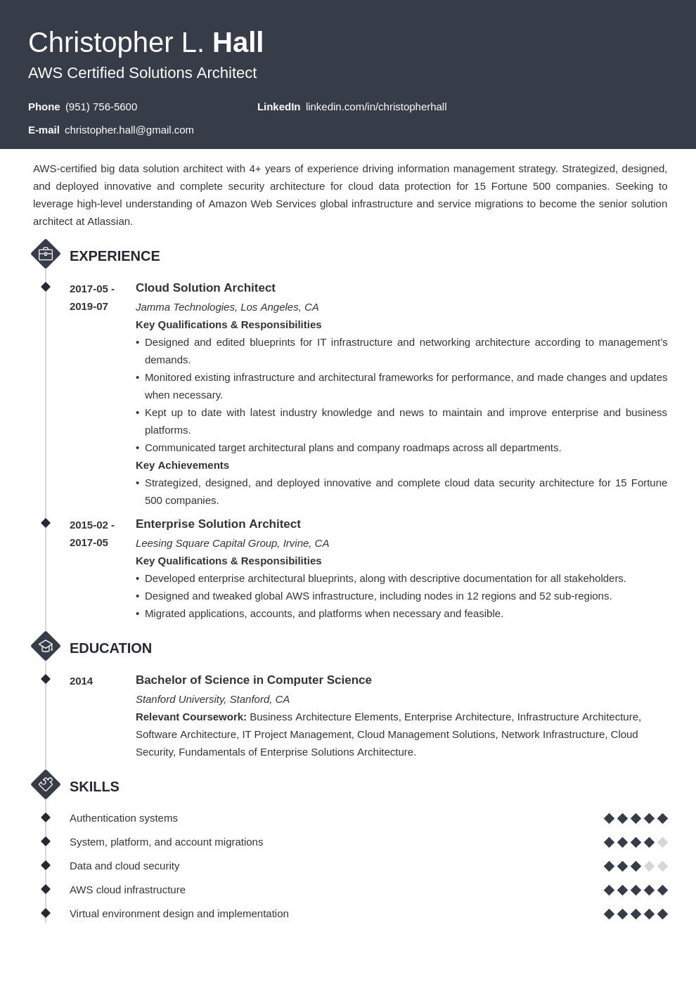 Aws Sample Resumes for 3 Years Experience Aws Sample Resume for 3 Years Experience Best Resume