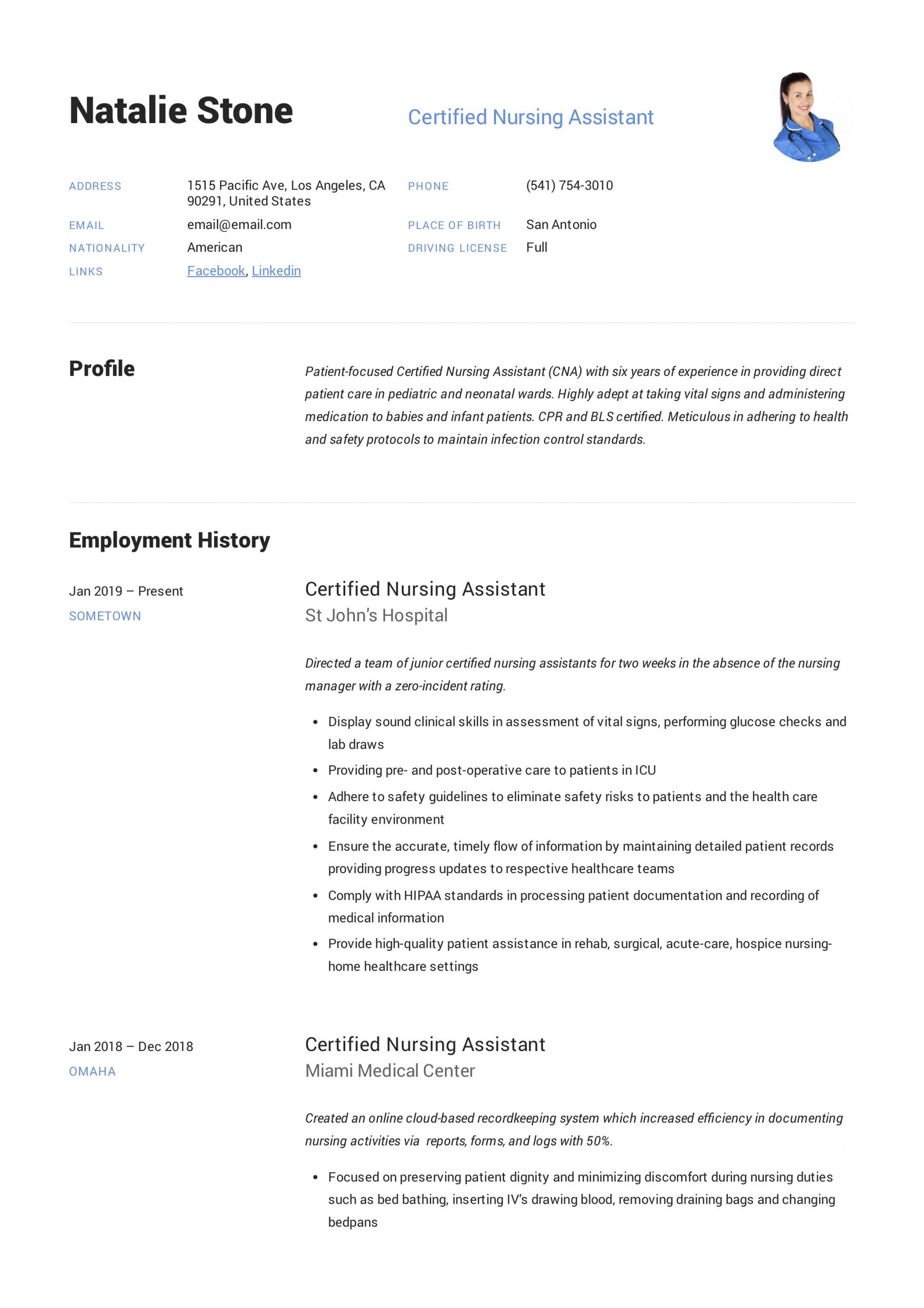 Cna Certified Nursing assistant Resume Sample Certified Nursing assistant Resume & Writing Guide 12 Templates …