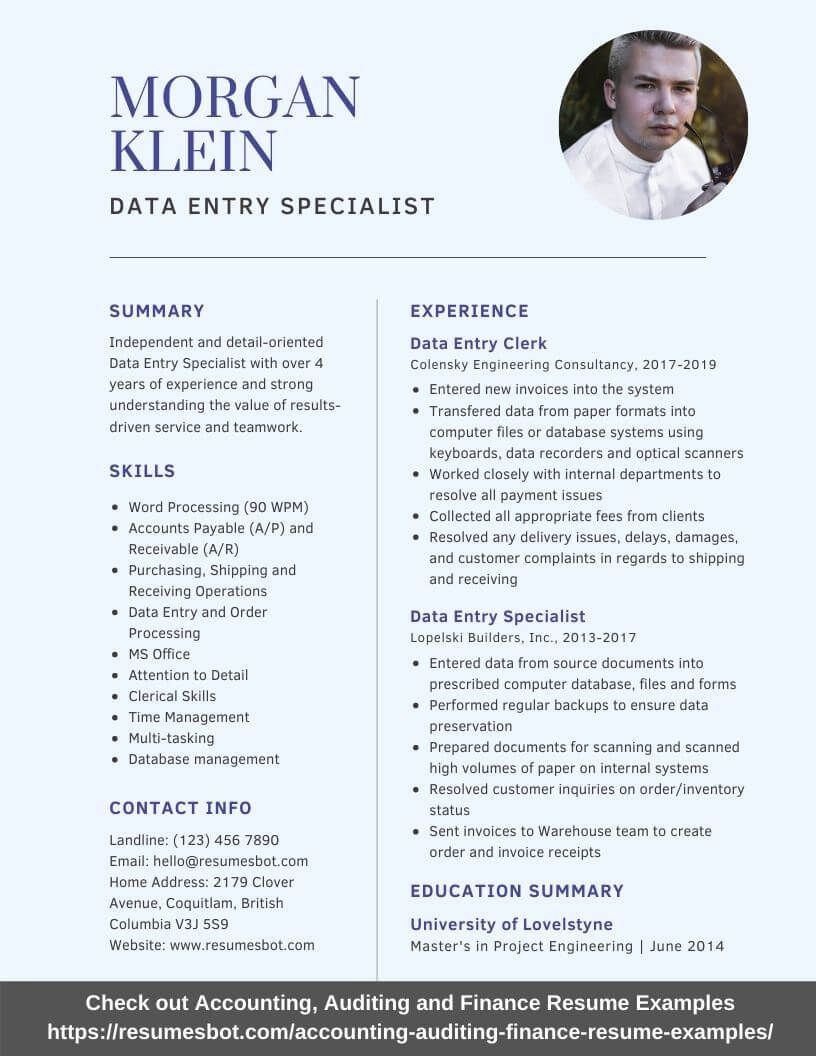 Data Entry Resume Sample with Experience Data Entry Resume Samples and Tips [pdflancarrezekiqdoc] Resumes Bot …