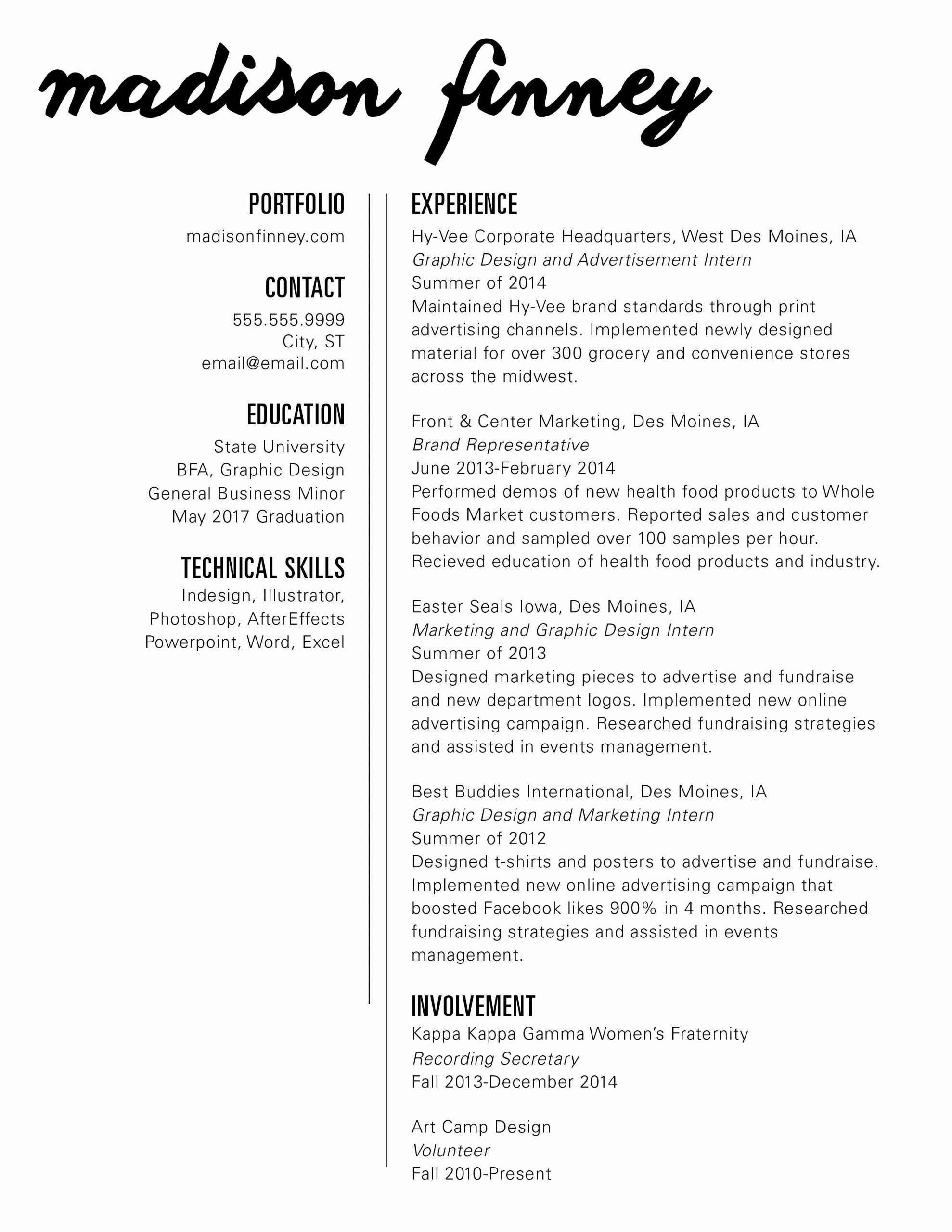 Entry Level Graphic Design Resume Samples Entry Level Graphic Design Resume Inspirational New Resume …