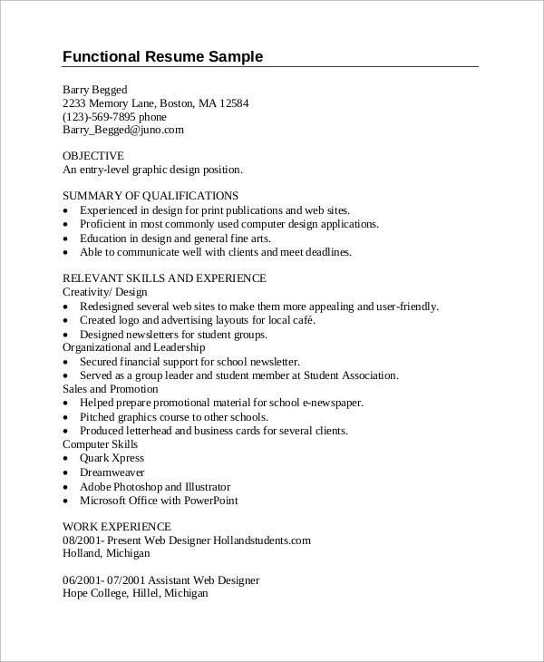 Entry Level Graphic Designer Resume Sample Free 7 Sample Graphic Design Resume Templates In Pdf