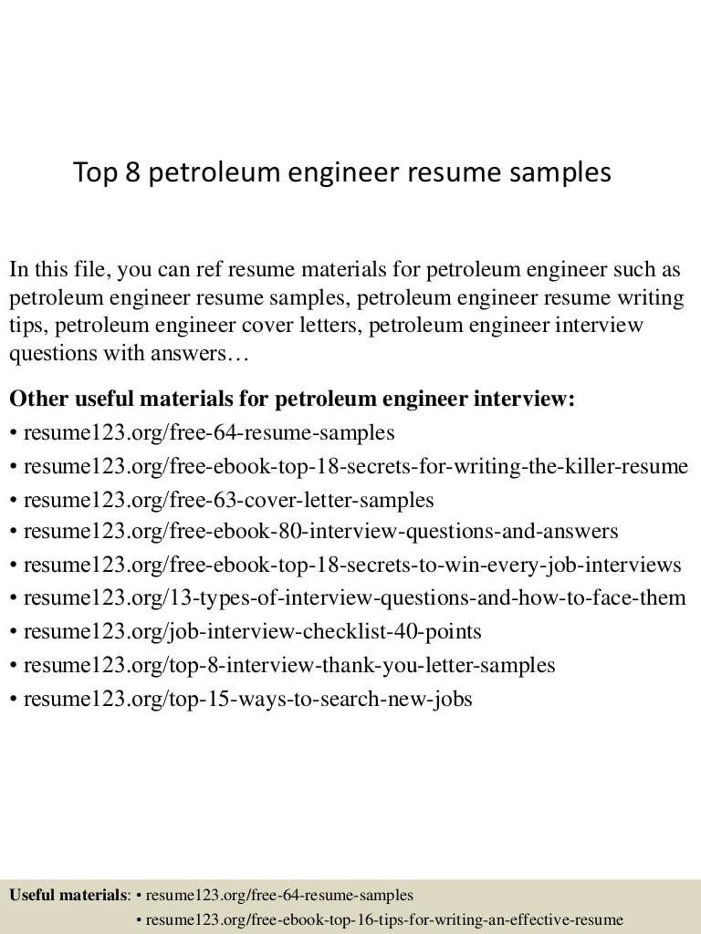 Entry Level Petroleum Engineering Resume Sample top 8 Petroleum Engineer Resume Samples