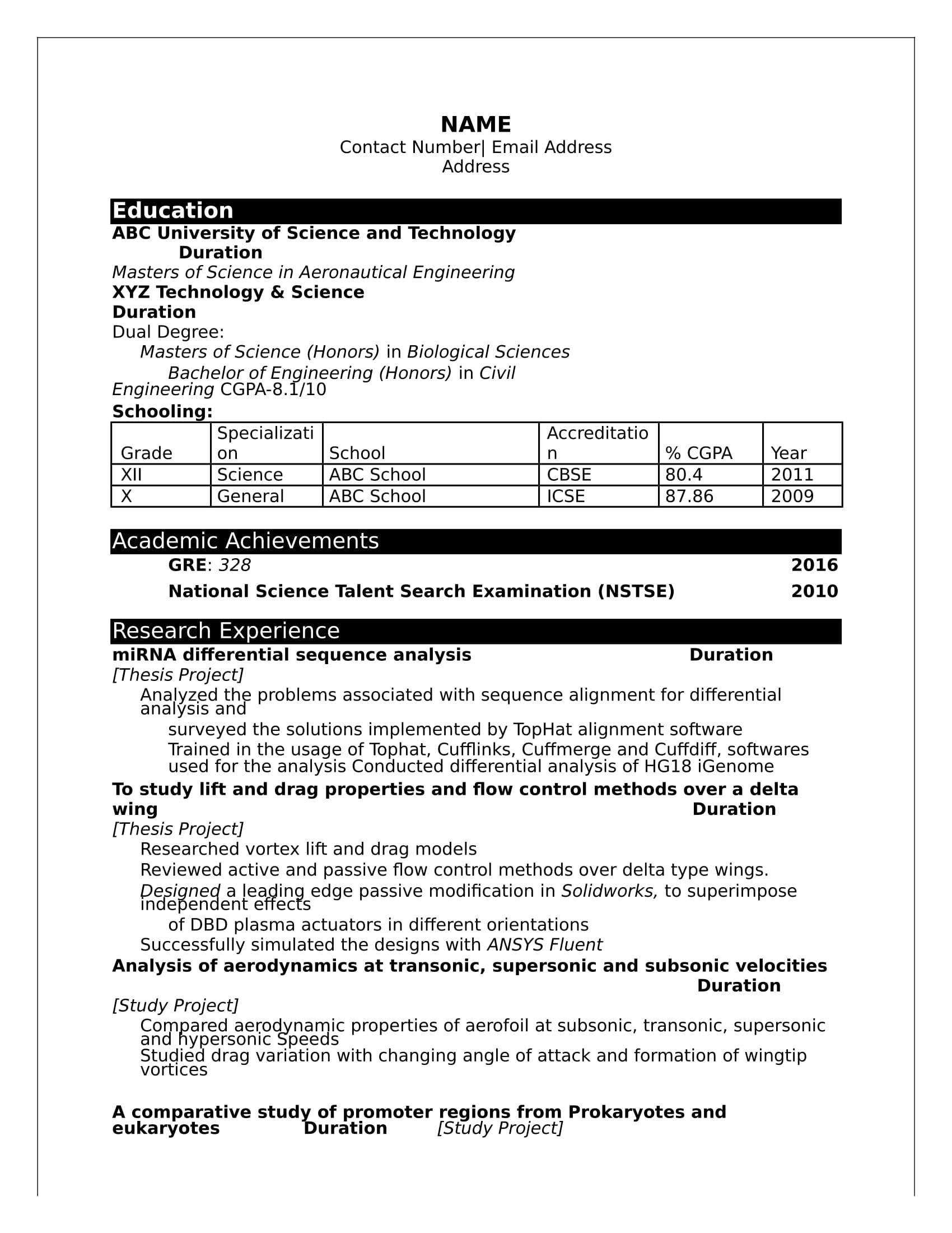 Give Me A Sample Resume format Freshers Sample Resume format for Freshers Download Fre