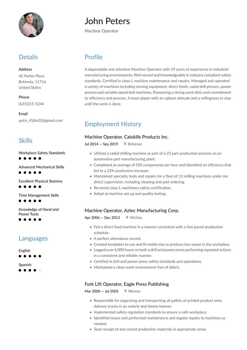 Machine Operator Job Description Sample Resume Machine Operator Resume Examples & Writing Tips 2021 (free Guide)