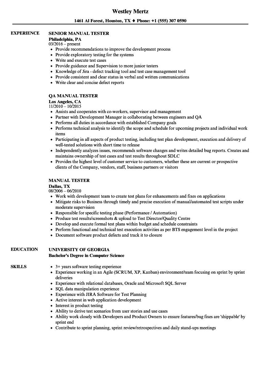 Manual Testing Sample Resumes for Experienced Download Manual Testing Resume Sample for 5 Years