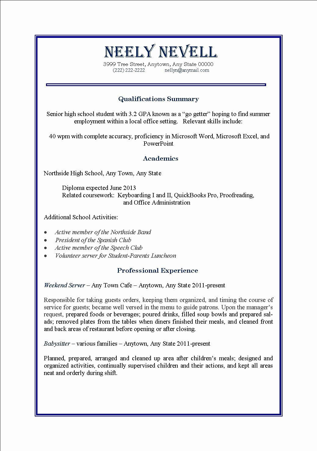 Resume for Part Time Job Student Sample Student Part Time Resume Sample – Good Resume Examples