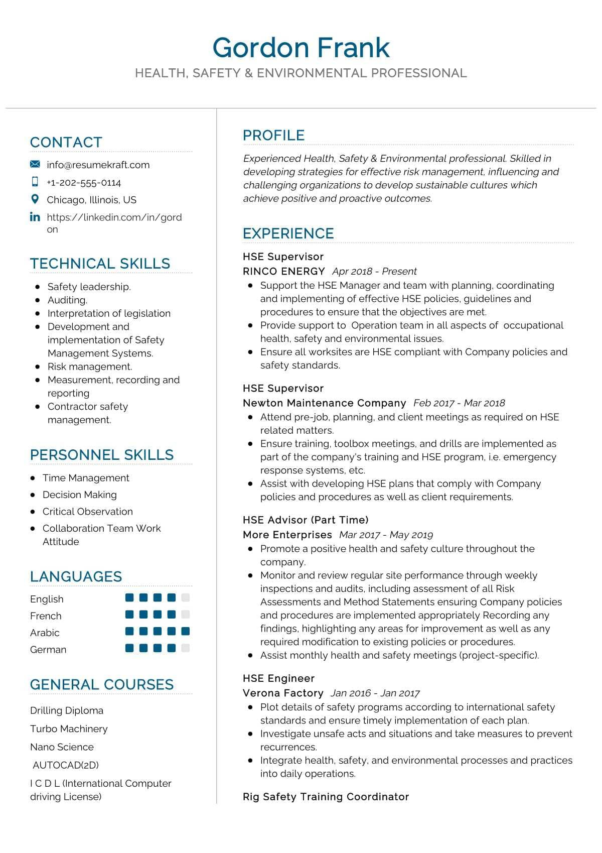 Safety and Occupational Health Specialist Sample Resume Health Safety Environment Resume Sample 2021 Writing Tips … Safety and Occupational Health Specialist Sample Resume Health Safety Environment Resume Sample 2021 Writing Tips …
