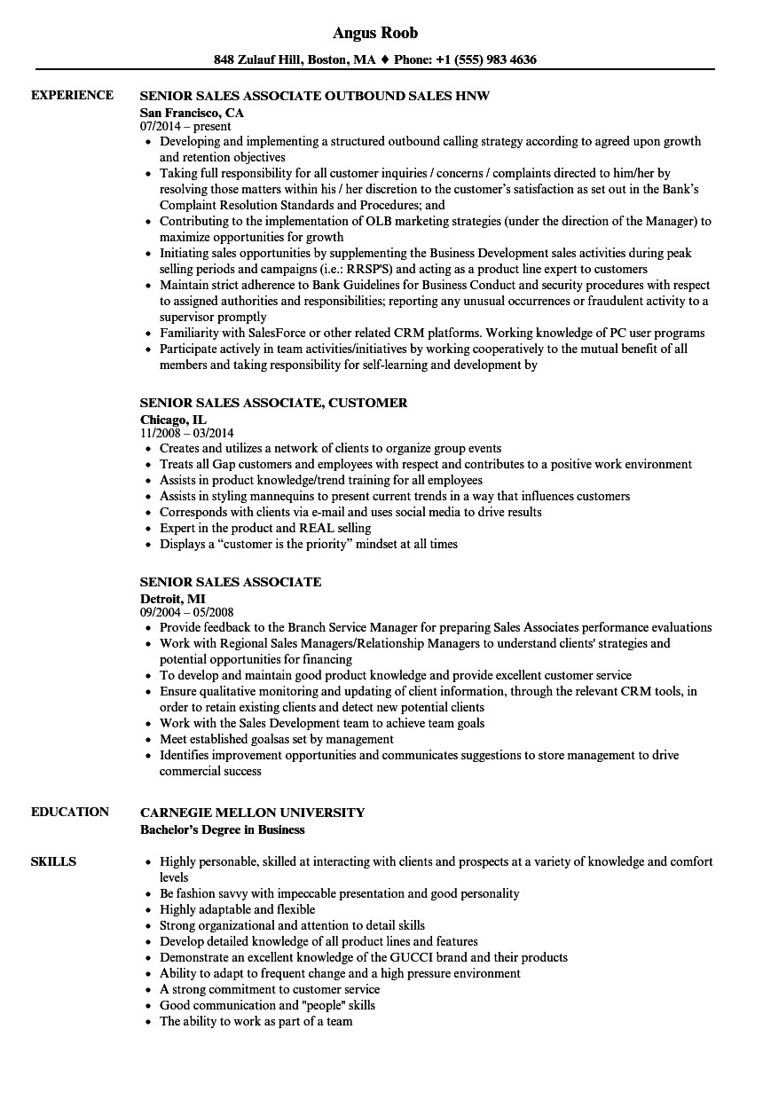 Sales associate Job Description Resume Samples Sales associate Resume