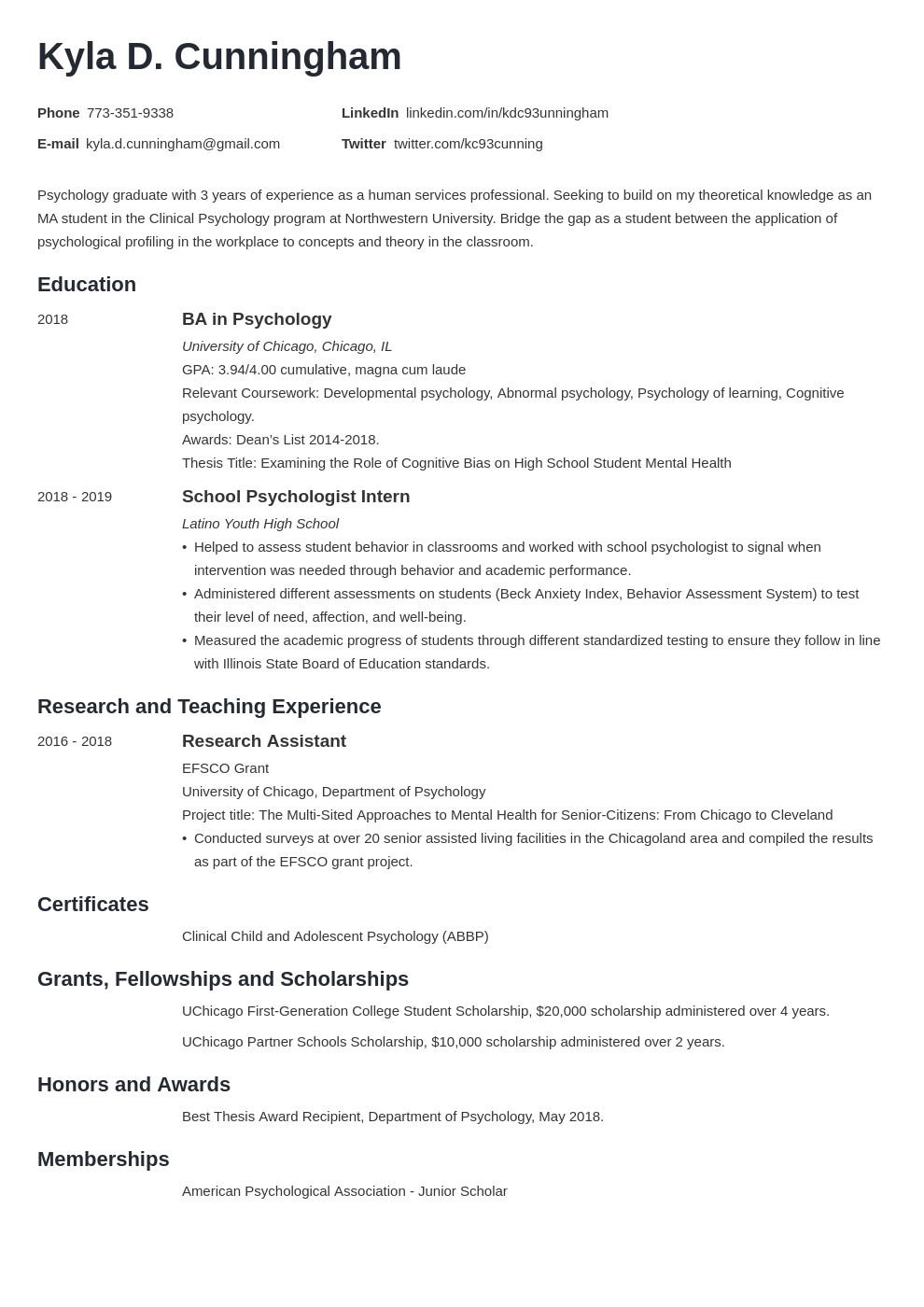 Sample Academic Resume for Graduate School Graduate School Resume Cv—sample Guide & Tips