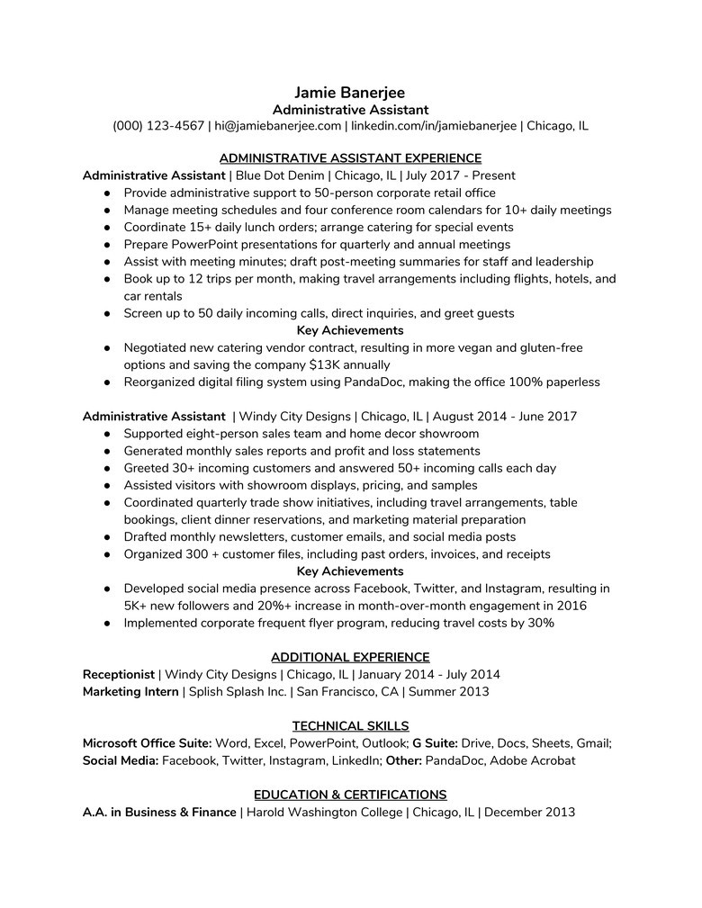 Sample Functional Resume for Administrative assistant How to Write A Standout Administrative assistant Resume the Muse