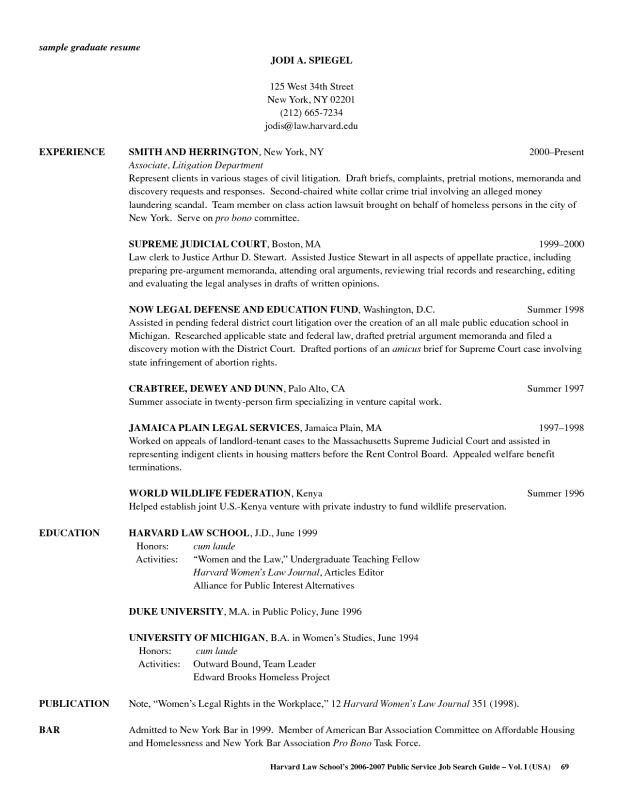 Sample Law School Resume for Admissions Law School Resume Template