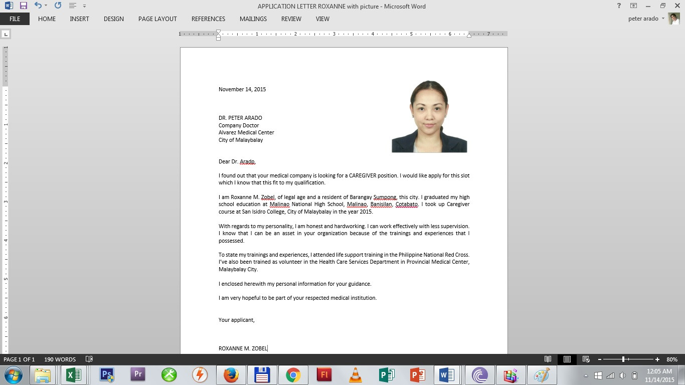 Sample Of Resume with 2×2 Picture Sample Application Letter with 2×2 Picture â B110 Merchandise …