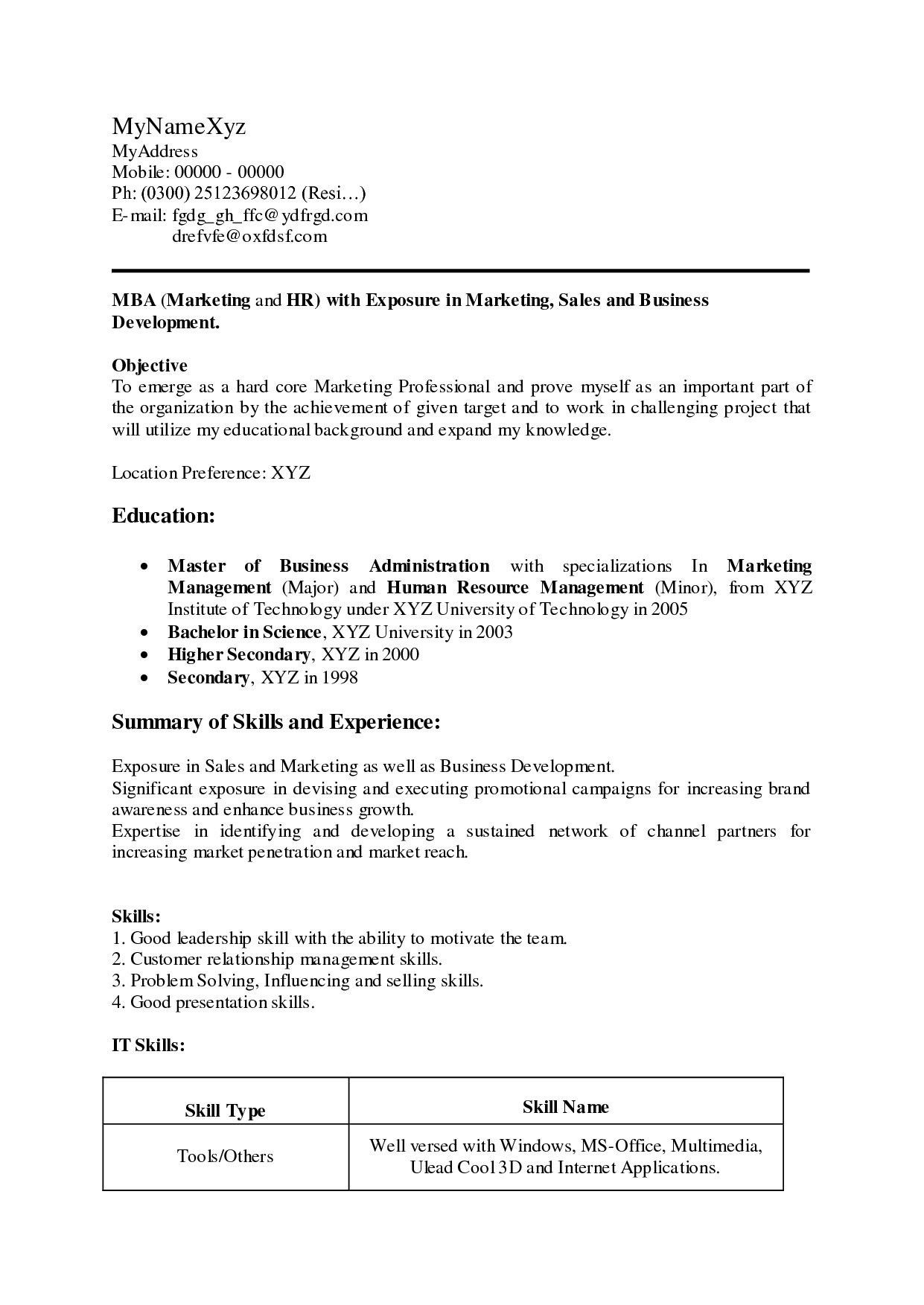 Sample Resume Career Objective for Freshers Pin On Resume formats