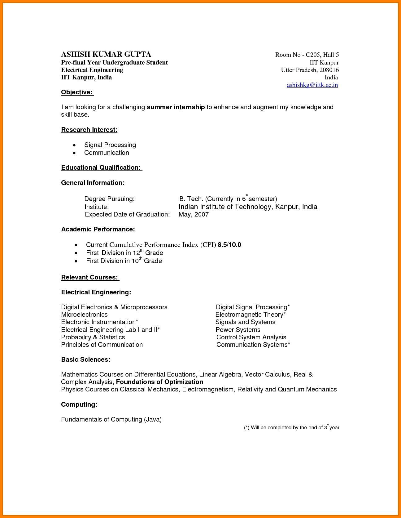 Sample Resume for B Tech Final Year Student Resume-examples.me Student Resume, Student Resume Template …