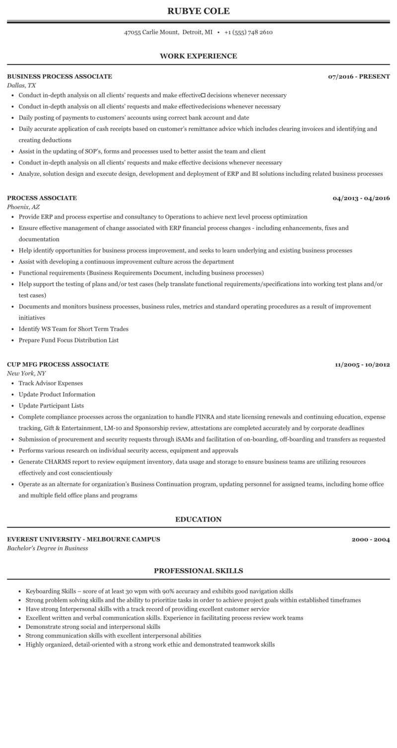 Sample Resume for Bpo Voice Process Experienced Sample Resume for Bpo Non Voice