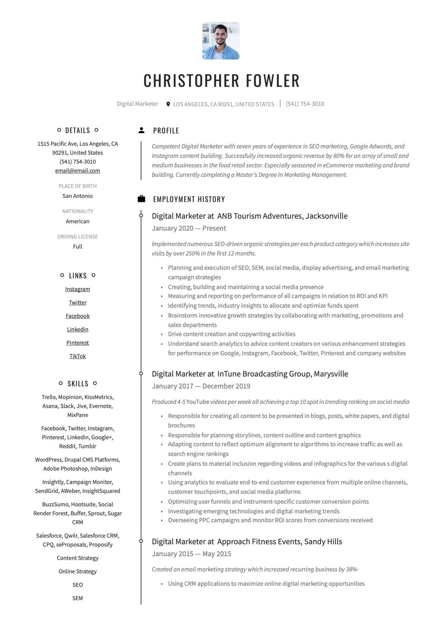 Sample Resume for Digital Marketing Executive 19 Digital Marketer Resume Examples & Guide 2020 Pdf