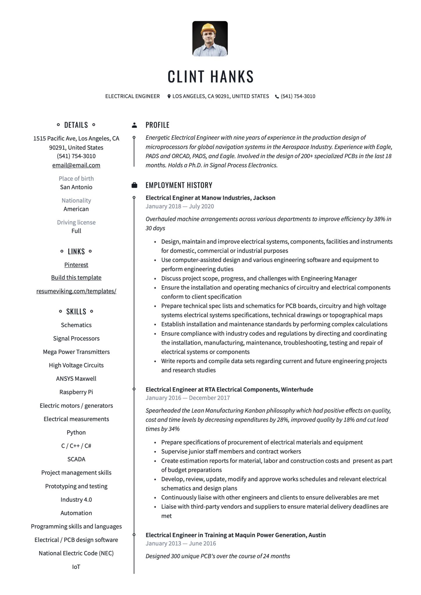Sample Resume for Diploma Electrical Engineer Electrical Engineer Resume & Writing Guide  18 Templates