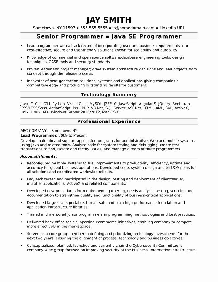 Sample Resume for Dot Net Developer Experience 5 Years √ 20 Java Developer Resume 5 Years Experience In 2020
