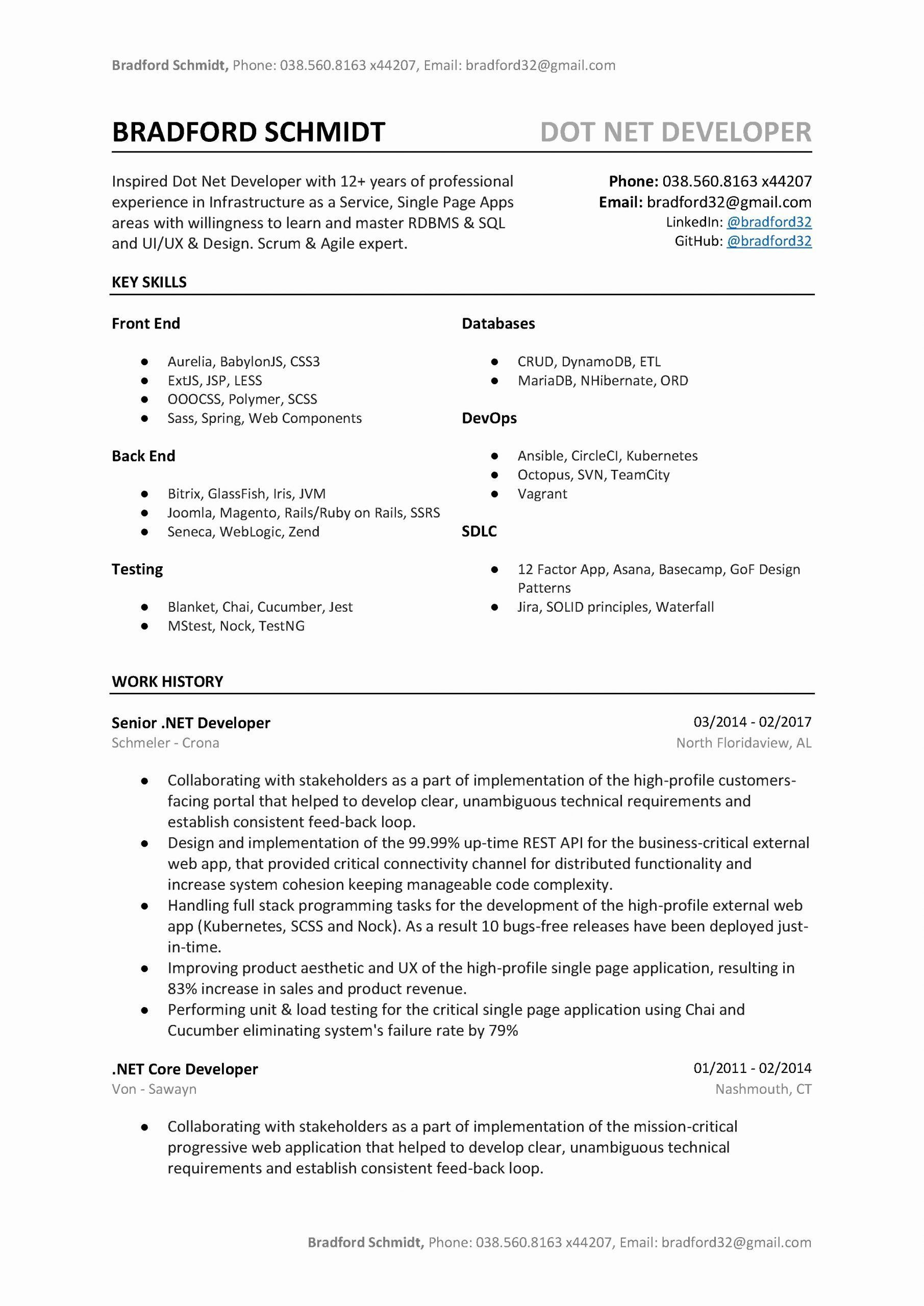 Sample Resume for Dot Net Programmer Fresher Net Developer Resume Sample Unique Dot Net Developer Sample Resume for Dot Net Programmer Fresher Net Developer Resume Sample Unique Dot Net Developer