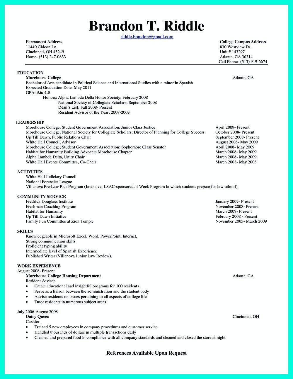 Sample Resume for Fresh Law Graduates Best Current College Student Resume with No Experience College …