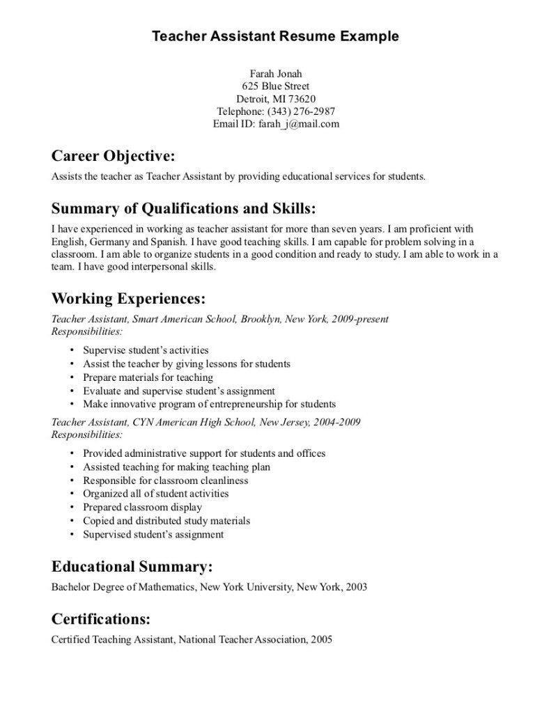 Sample Resume for Kindergarten Teacher assistant Sample Resume for Preschool Teacher assistant Fresh Sample Resume …