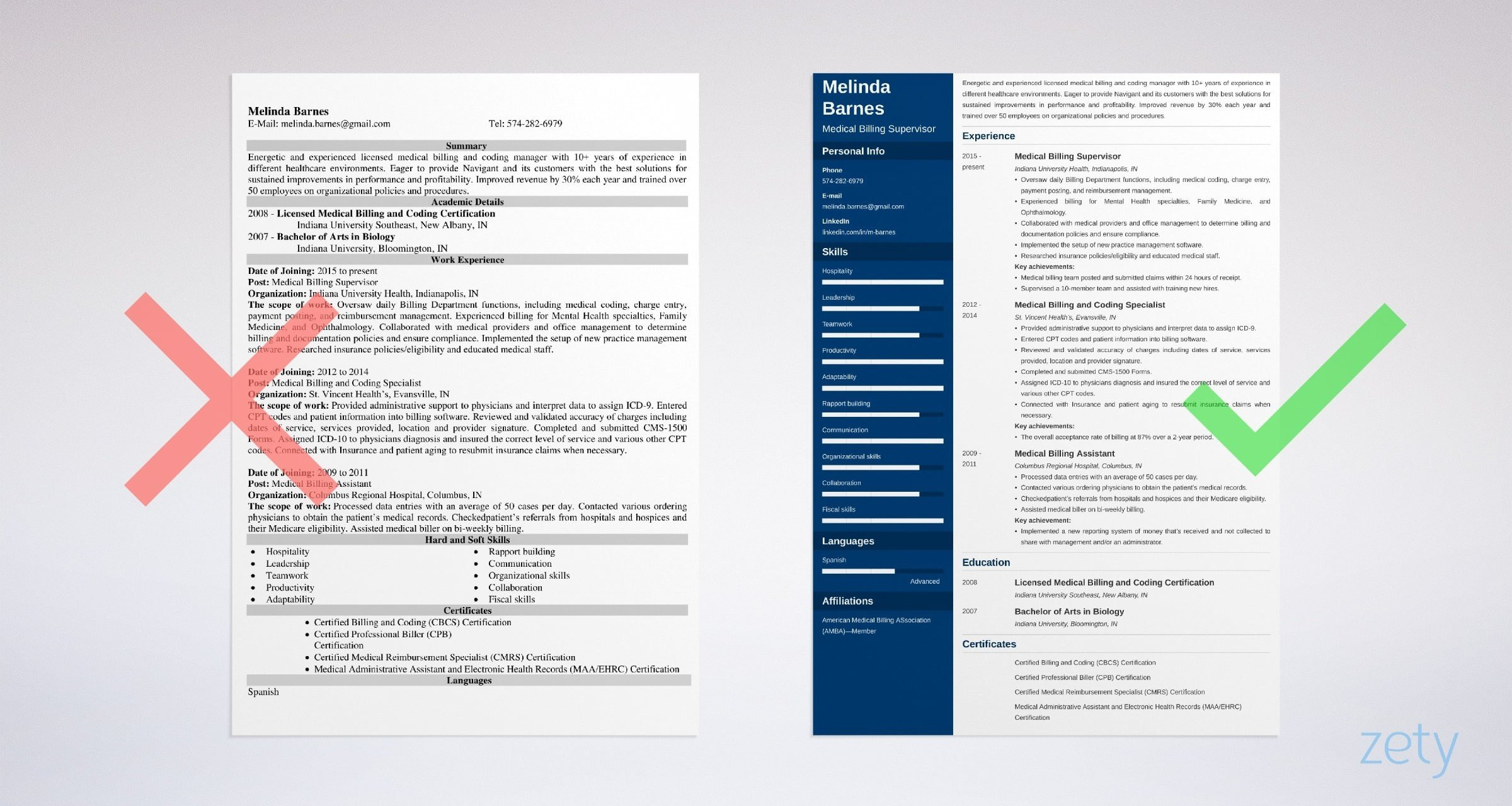 Sample Resume for Medical Billing and Coding with No Experience Medical Billing Resume: Sample & Writing Guide [20lancarrezekiq Tips]