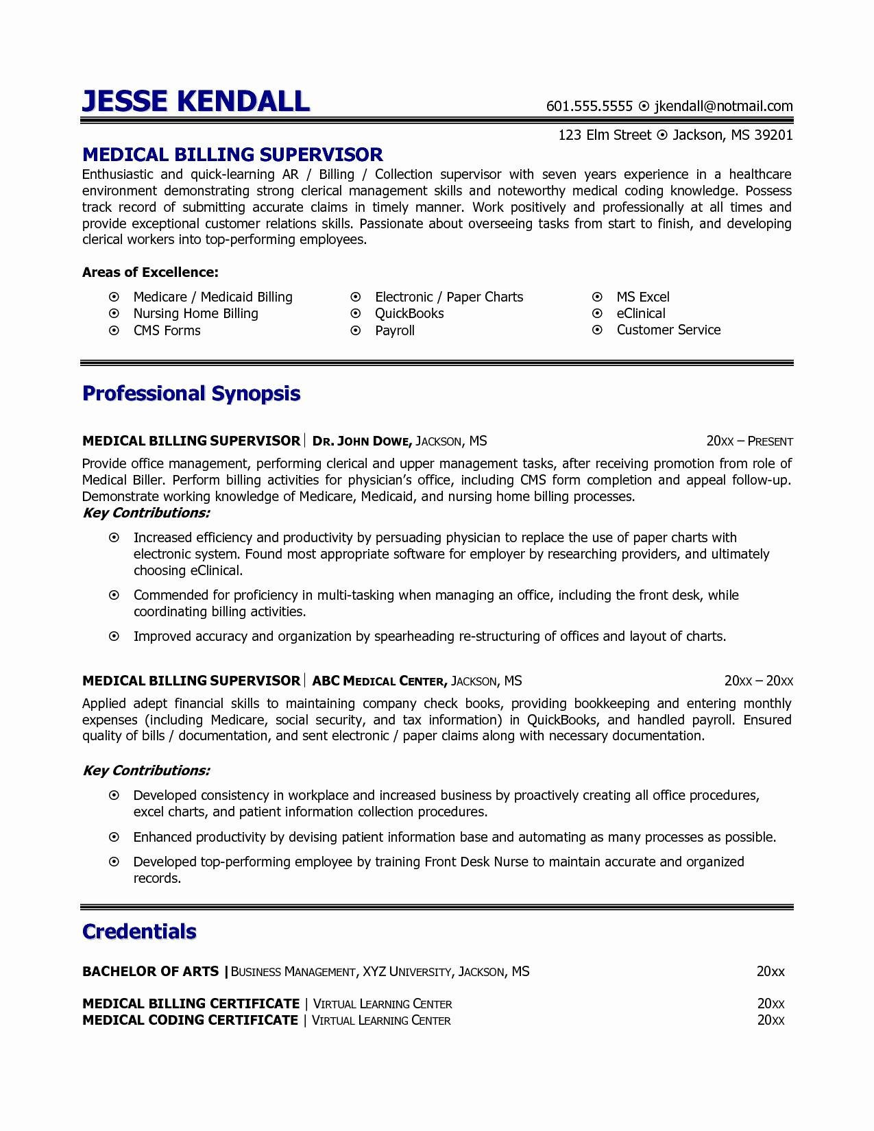 Sample Resume for Medical Billing and Coding with No Experience Skills for Medical Billing and Coding Resume – Medical Billing and …