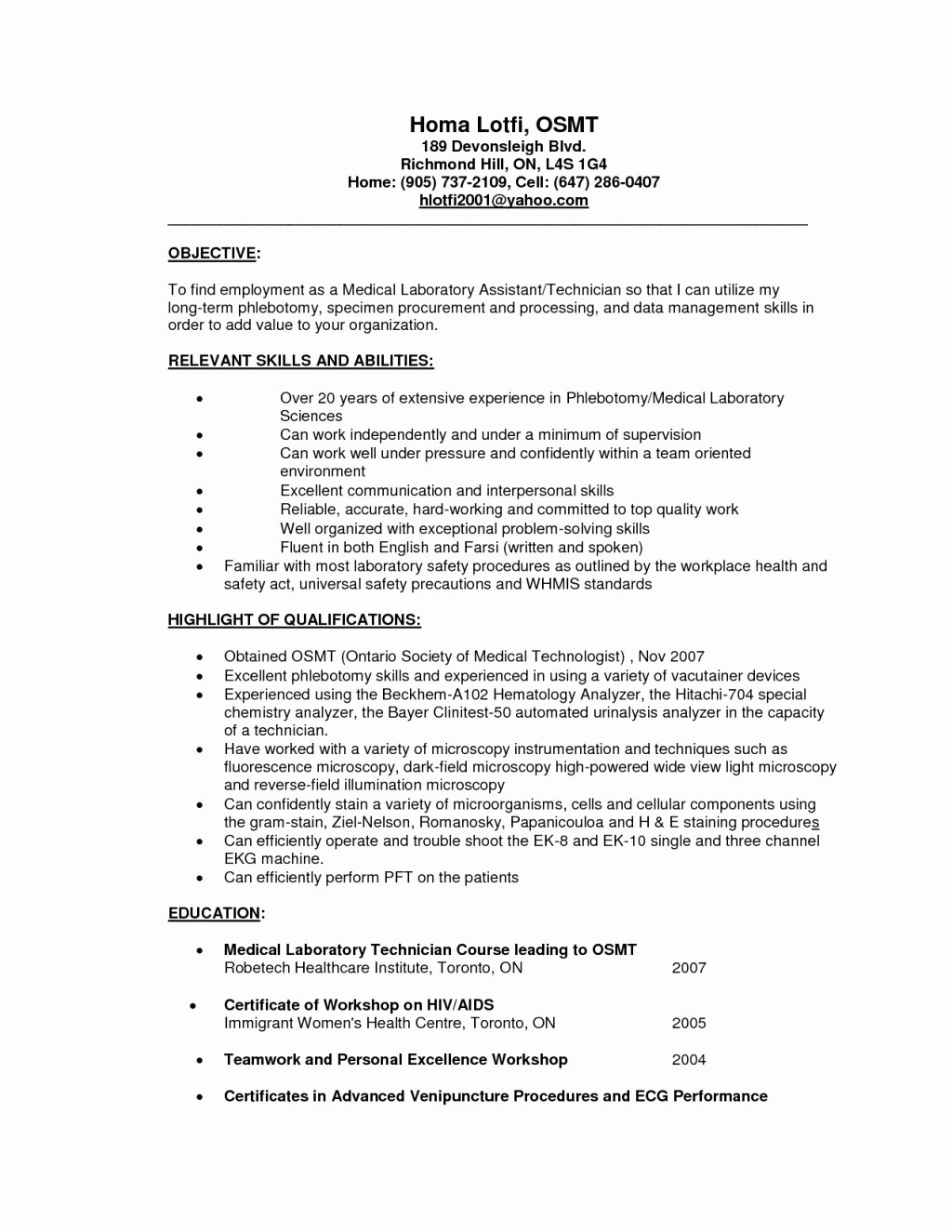 Sample Resume for Medical Technologist Fresh Graduate Sample Resume for Medical Technologist Fresh Graduate – Good …
