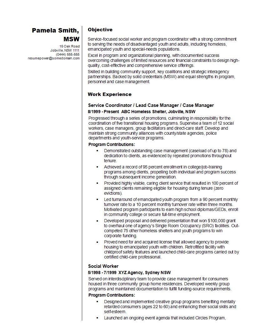 Sample Resume for social Worker with No Experience Resume Of social Worker