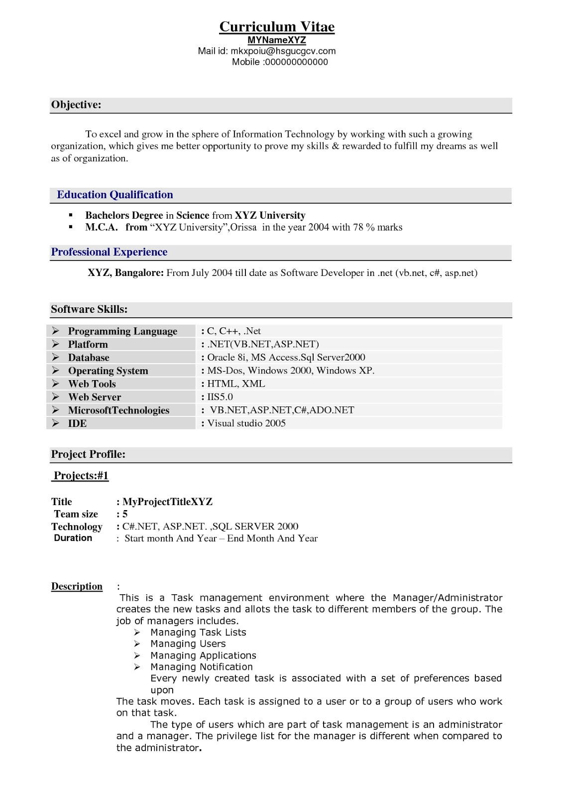 Sample Resume for software Engineer with 2 Years Experience 2 Years Experience Resume Scribd India
