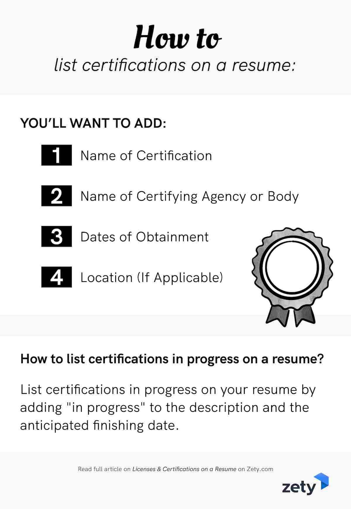Sample Resume with Microsoft Certification Logo Licenses & Certifications On A Resume (sample & Easy Tips)