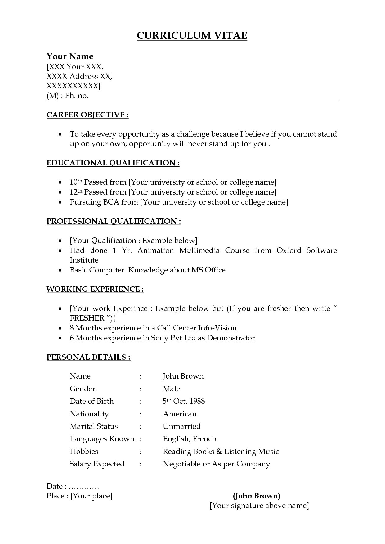 Sample Resume with Only One Job How to Write A Resume with Only One Job – Derel