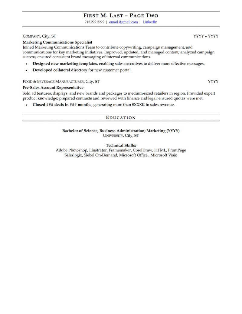 Sample Resume with Only One Job Mid Career Resume Sample Professional Resume Examples topresume