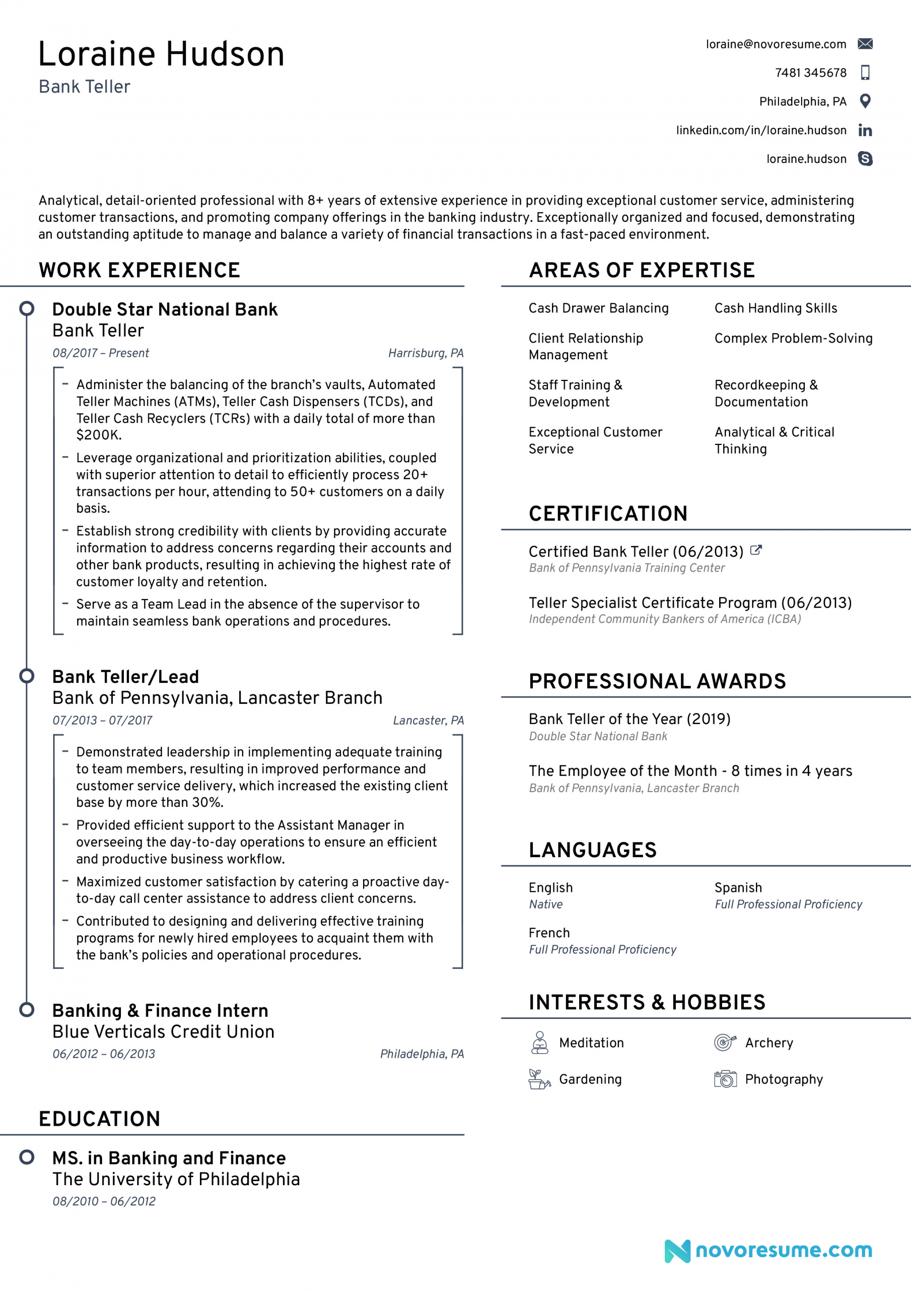 Sample Resumes for Bank Teller Positions Bank Teller Resume Examples [updated for 2021]