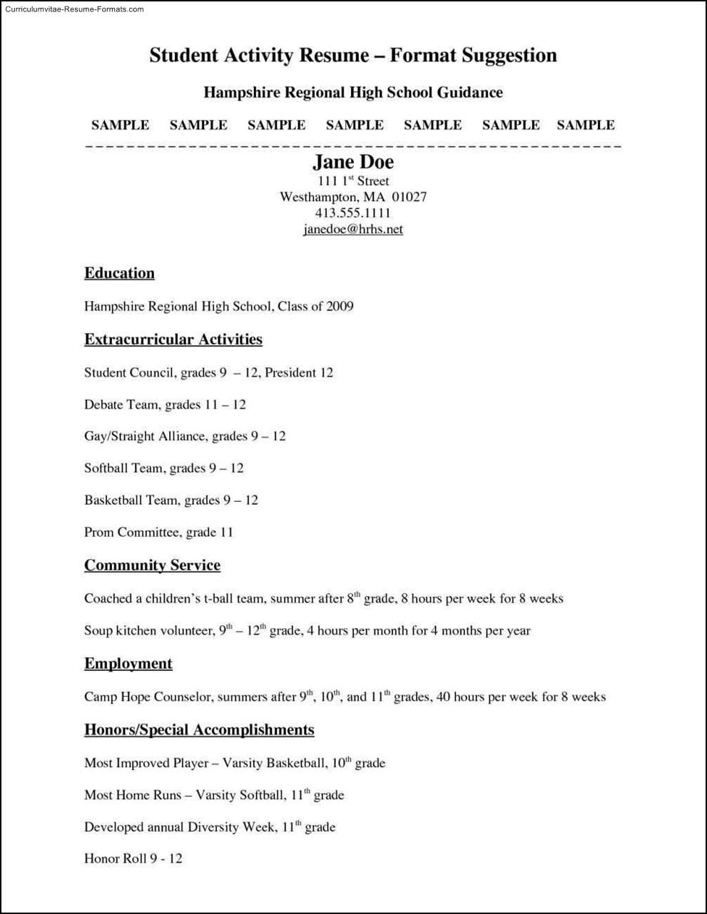 Co Curricular Activities In Resume Sample Activities Resume Template for College Free Samples Examples …