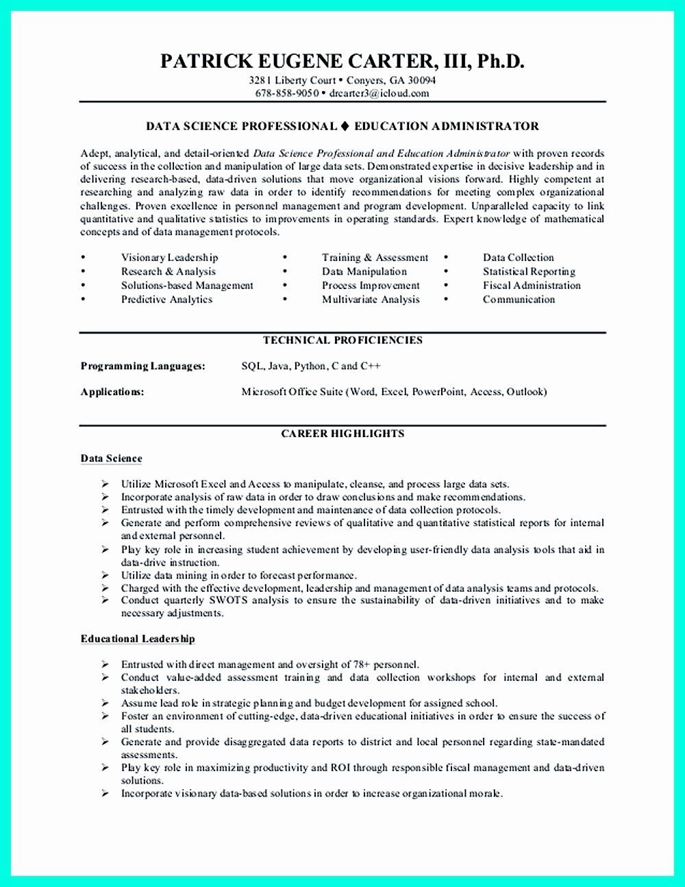 Data Science Resume Sample Entry Level Entry Level Analyst Resume New Data Scientist Resume Include …