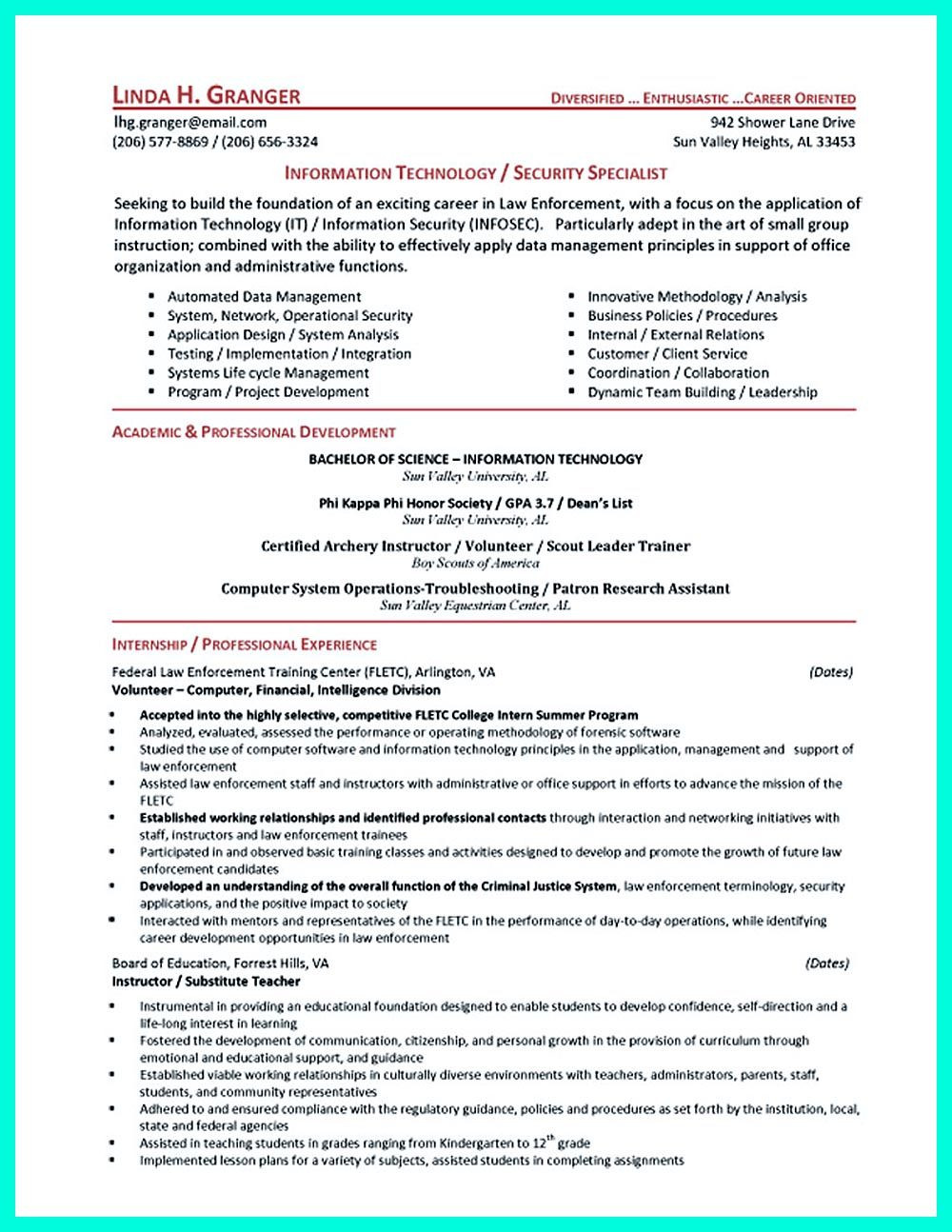 Entry Level Cyber Security Resume Sample Cyber Security Resume Must Be Well Created to Get the Job Position …