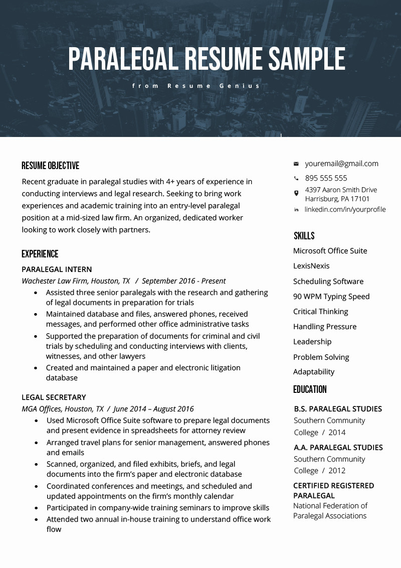 Entry Level Legal assistant Resume Samples √ 20 Entry Level Legal assistant Resume